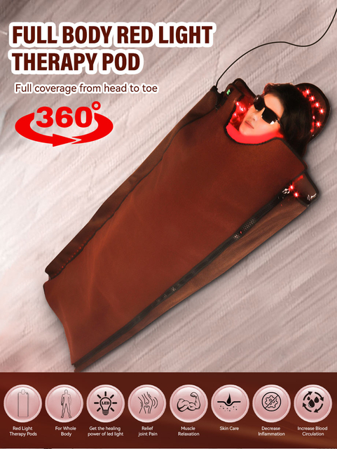 Full Coverage Full Body Red Light Therapy Blanket Large Size Infrared Light Therapy Sleep Bag for Pain Relief