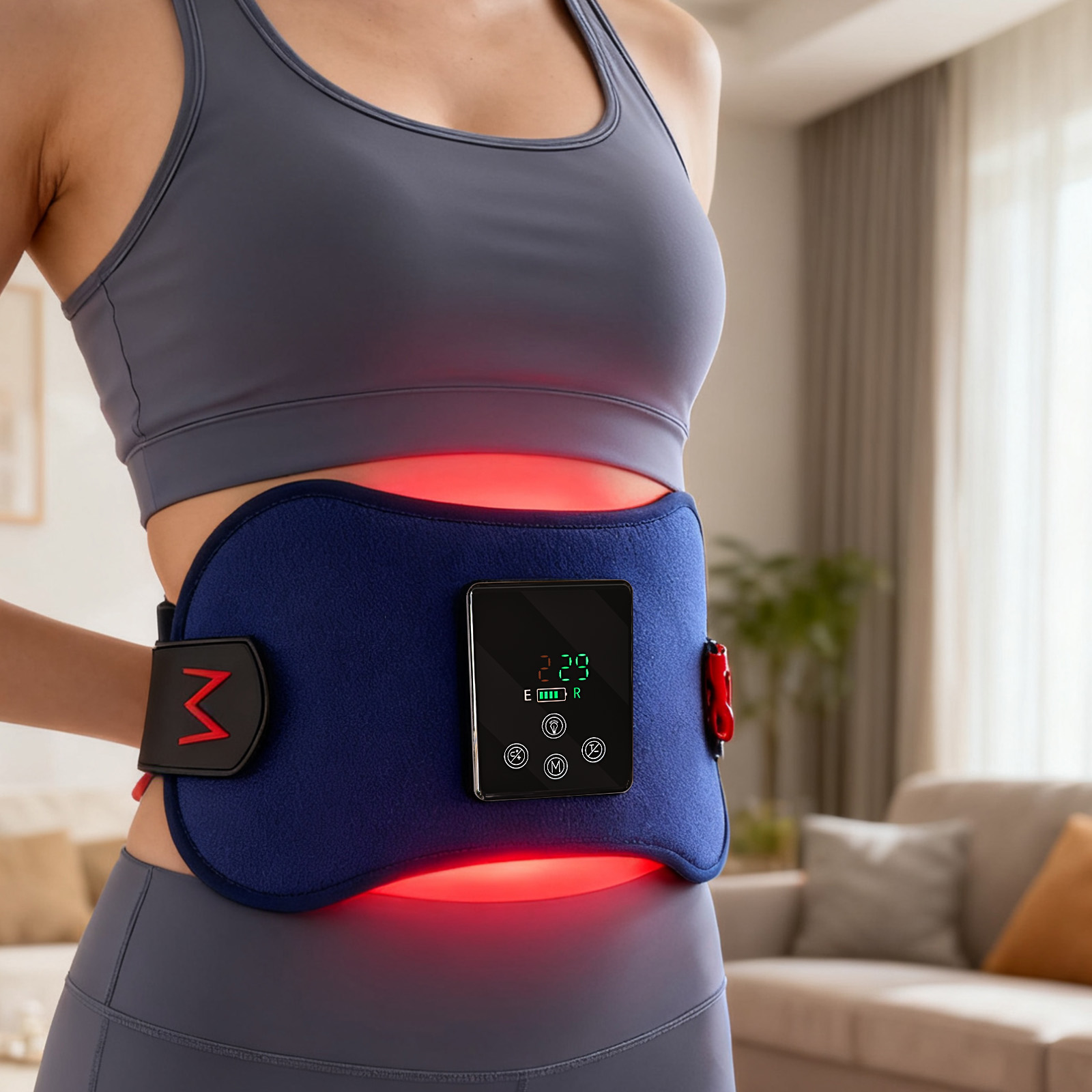 5000mAh Wireless 78 LEDs Led Red Infrared Light Therapy Waist Arm Belt With Battery for Back Shoulder Knee Joints Home Use